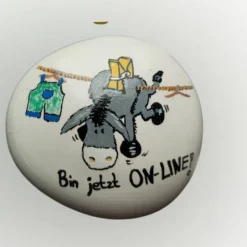 "Bin jetzt online" Esel-Stein