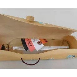 blau  grünes Flaschenetui , Decopatch etui , Geschenketui für Hochzeit, Geburtstag