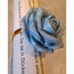 Blaue Rose Gutscheinhalter – Edle Verpackung für Geldgeschenke & Gutscheine mit Glitzer und Goldring