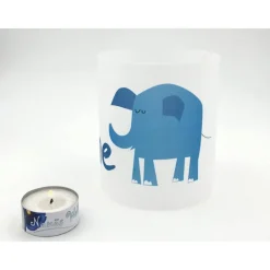 blauer Elefant personalisiertes Licht mit Name Transparentpapier umweltfreundlich