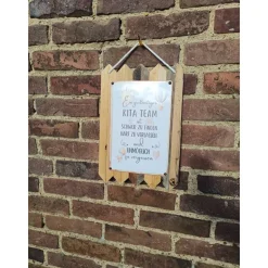 Blechschild auf Altholz - Kita Abschied - Geschenk für Erzieher/in - Schulkind Deko  Deko auf Altholz Landhaus 40 x 25cm