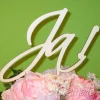 Blumen- / Tortenstecker "Ja!" aus Holz, Caketopper, Tortentopper, Blumenstecker, Blumengesteck