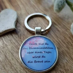 Blumenmädchen Schlüsselanhänger silberfarbe Fassung 25mm