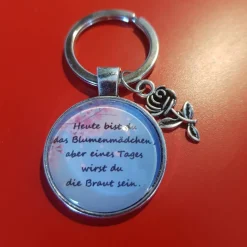 Blumenmädchen Schlüsselanhänger silberfarbe Fassung 25mm
