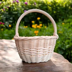 Blumenmädchenkorb personalisiert, Kinderkorb, Blumenkorb, Korb mit Anhänger, Hochzeitskorb