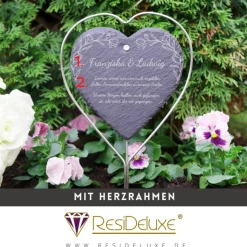 Blumenranke Schieferstecker Andenken Schiefer Trauergeschenk Grabschmuck Grabstecker Gravur Grabdeko Beerdigung