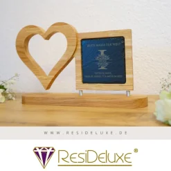 Blumenranken Holzherzen Gravur Hochzeitsgeschenk Geschenk Verlobung Jahrestag Herz Hochzeit Valentinstag Muttertag