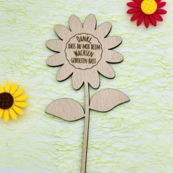 Blumenschild Danke, dass du MIR / UNS beim Wachsen geholfen hast - Abschiedsgeschenk Lehrer/in - Erzieher/in