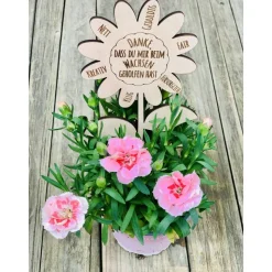 Blumenschild Danke, dass du MIR / UNS beim Wachsen geholfen hast - Abschiedsgeschenk Lehrer/in - Erzieher/in