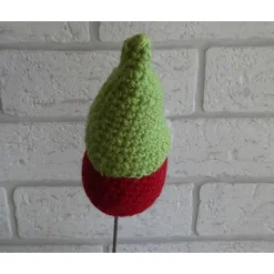 Blumenstecker / Pflanzenstecker Wichtel mit Kulleraugen - rot/grün