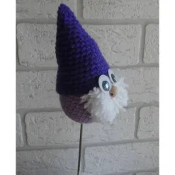 Blumenstecker / Pflanzenstecker Wichtel mit Kulleraugen - lila/flieder