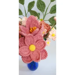 Blumenstrauß gehäkelt | Hochzeitsstrauß Rosa | Geburtstag Geschenkidee Hochzeitstag