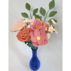 Blumenstrauß gehäkelt | Hochzeitsstrauß Rosa | Geburtstag Geschenkidee Hochzeitstag