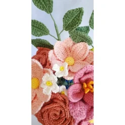 Blumenstrauß gehäkelt | Hochzeitsstrauß Rosa | Geburtstag Geschenkidee Hochzeitstag