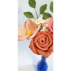 Blumenstrauß gehäkelt | Hochzeitsstrauß Rosa | Geburtstag Geschenkidee Hochzeitstag