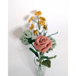 Blumenstrauß gehäkelt Rose | besonderes Geschenk Freunde | Hochzeitsstrauß mal anders