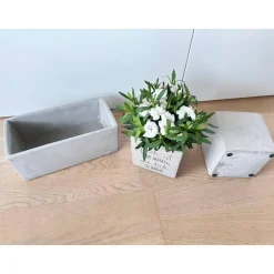 Blumentopf Beton-Optik mit Gravur – Glück ist eine Mama wie dich zu haben – personalisiertes Geschenk Muttertag