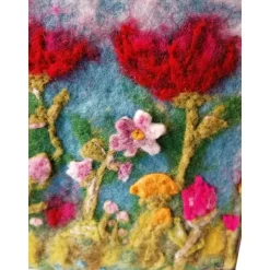 Blumenwiese gefilzt im Bilderrahmen