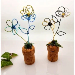 Blumenwiese Weinkorken Sektkorken Upcycling bunt mit Farbverlauf