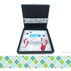 Box für Gutschein oder Geld zur Geburt, Farben individualisierbar