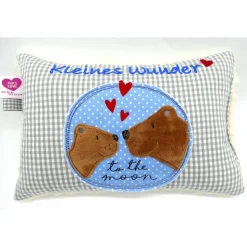 Bär Bärenliebe - to the moon - Namenskissen Taufkissen Kuschelkissen Kindergartenkissen Geburtsgeschenk