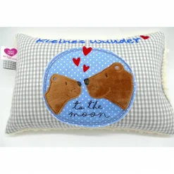 Bär Bärenliebe - to the moon - Namenskissen Taufkissen Kuschelkissen Kindergartenkissen Geburtsgeschenk