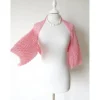 Braut Bolero rosa aus Kid-Mohair, zarter Shrug für Hochzeit,  Ärmelbolero gestrickt