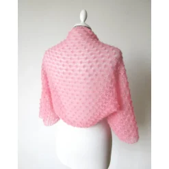 Braut Bolero rosa aus Kid-Mohair, zarter Shrug für Hochzeit,  Ärmelbolero gestrickt