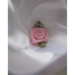 Braut Brosche und Klammer Weiß Rosa Stoffblume 