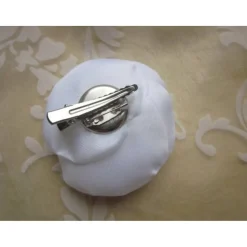 Braut Brosche und Klammer Weiß Rosa Stoffblume 