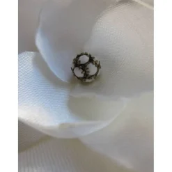 Braut Kopfschmuck Creme Weiß Haarklammer Stoffblume 