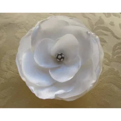 Braut Kopfschmuck Creme Weiß Haarklammer Stoffblume 