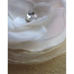 Braut Kopfschmuck Haarblume weiß Haarklammer Organza Strass 
