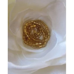 Braut Kopfschmuck Stoffblume Brosche Klammer Haarklammer Satin Hochzeit Creme 