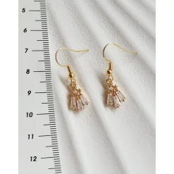 Braut Ohrringe, Hochzeitschmuck Gold mit Zirkonia,Vergoldete Ohrstecker