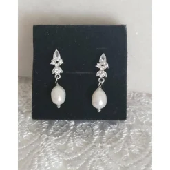 Braut Ohrringe in Silber,Braut Schmuck, elegante Ohrringe
