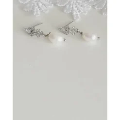 Braut Ohrringe in Silber,Braut Schmuck, elegante Ohrringe