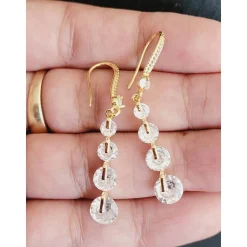 Braut Ohrringe,Hochzeitschmuck Gold mit Zirkonia,Vergoldete Ohrstecker, Geschenk für Brautjungfer, Braut Schmuck, Mutter