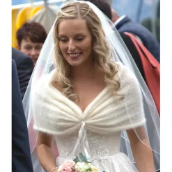 Braut Stola, Bolero, Tuch, Umhang, creme, Hochzeit, Besondere Anlässe, Alpaka Seide!