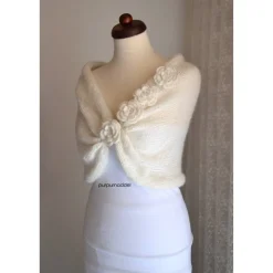 Braut Stola, Hochzeit, creme, Tuch, Braut Umhang!Bolero!
