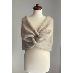Braut Stola, Tuch, Umhang, Bolero, Schal, Hochzeit, Alpaka Seide! Milchcafe!