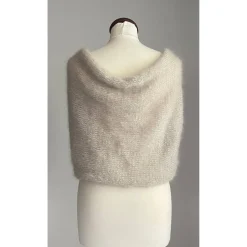 Braut Stola, Tuch, Umhang, Bolero, Schal, Hochzeit, Alpaka Seide! Milchcafe!