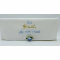 Brautclutch aus Batist, bestickt Brauttasche - ein hessmade-Unikat
