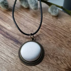 Brautkette ivory Satin in bronze shabby Brautschmuck