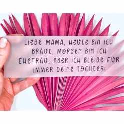 Brautmutter/ Geschenk / Mutter der Braut/ Mama/ Flaschenpost / Trockenblumen
