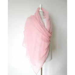 Brautschal aus Kid-Mohair in rosa, Hochzeitsstola gestrickt, Sommerschal Damen, Geschenk Frauen