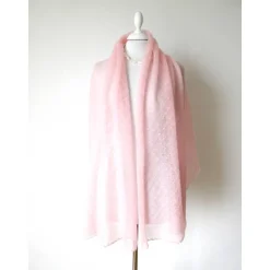 Brautschal aus Kid-Mohair in rosa, Hochzeitsstola gestrickt, Sommerschal Damen, Geschenk Frauen