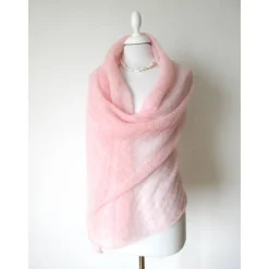 Brautschal aus Kid-Mohair in rosa, Hochzeitsstola gestrickt, Sommerschal Damen, Geschenk Frauen
