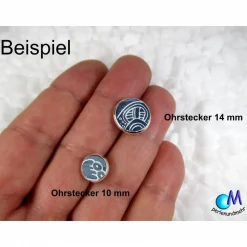 Brautschmuck Faux Opal weiß versilberte Ohrstecker  14 mm   Handgearbeitete  ART 3497