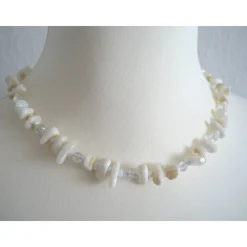 Brautschmuck Kette Armband Ohrhänger Muschelperlen creme